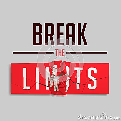 Break the Limits Slogan. Red Broken Sign Illustration. Vector Illustration