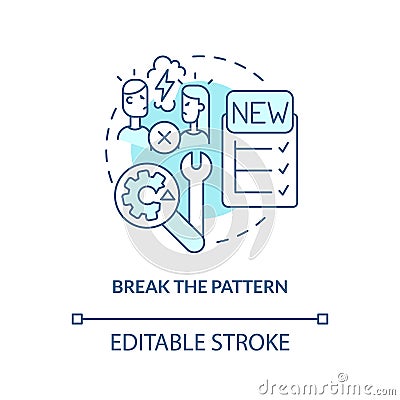 Break pattern turquoise concept icon Vector Illustration