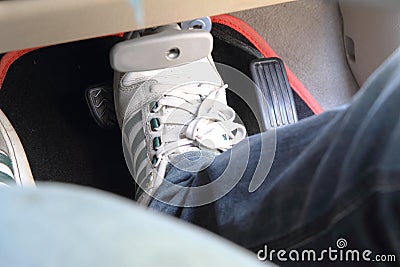 Break pedal in the car Stock Photo