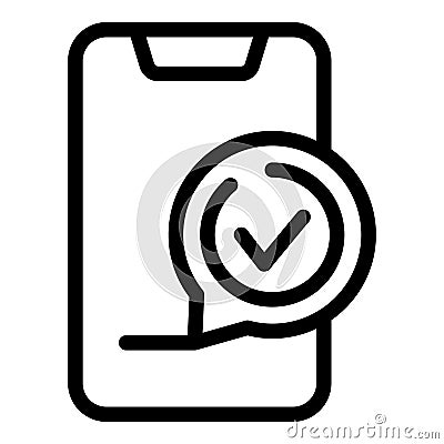 Break resistant phone glass icon outline vector. Guard phone shield cover Vector Illustration