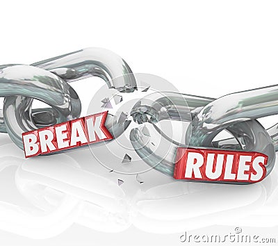 Break Rules Rebel Protest Breaking Chains Stock Photo