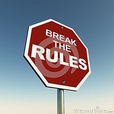 Break rules Stock Photo