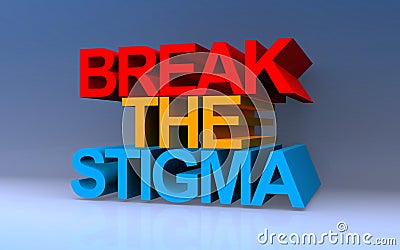 Break the stigma on blue Stock Photo