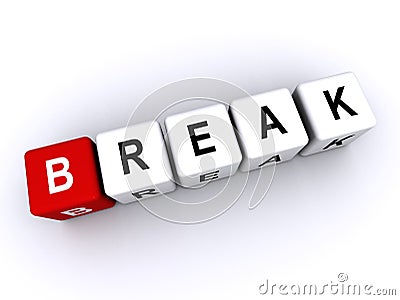 break word block on white Stock Photo