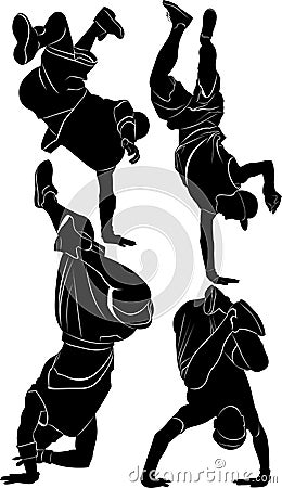 Breakdance break dance Vector Illustration