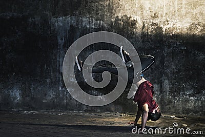 Breakdance Hiphop Dance Skill Streetdance Concept Stock Photo