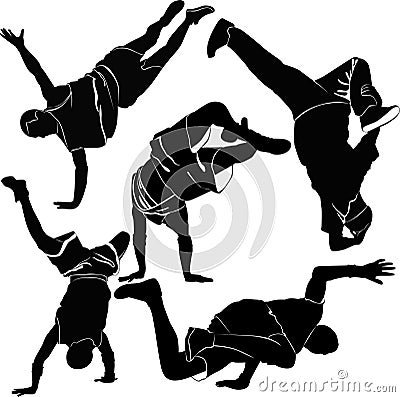 Breakdance silhouette Vector Illustration