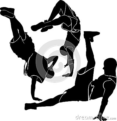 Breakdance silhouette break dance Vector Illustration
