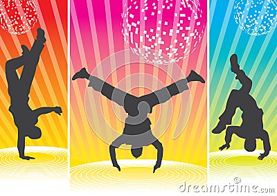 Breakdance Silhouettes Stock Photo