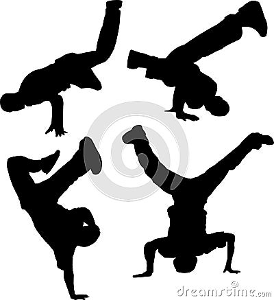 Breakdancing group Vector Illustration