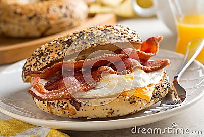 Breakfast Bagel Stock Photo