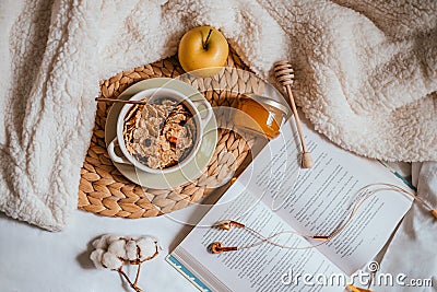 Breakfast with cereals Stock Photo
