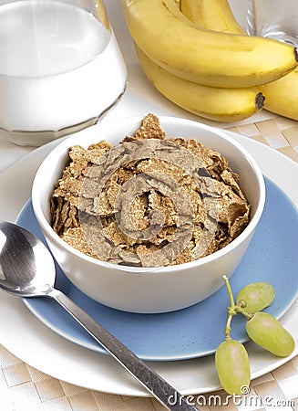 Breakfast Bran Flakes Stock Photo