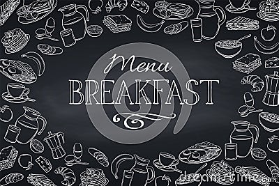 Breakfast and brunch frame Vector Illustration