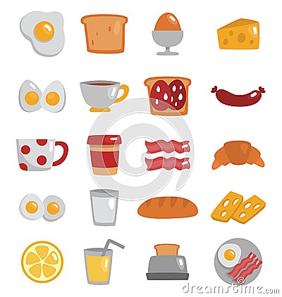Breakfast cafe, icon Vector Illustration