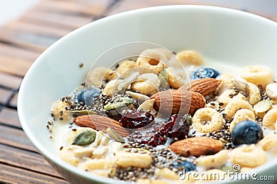 Breakfast cereal with Chia Seed Stock Photo