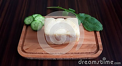 Breakfast, cheese and cucumber Stock Photo