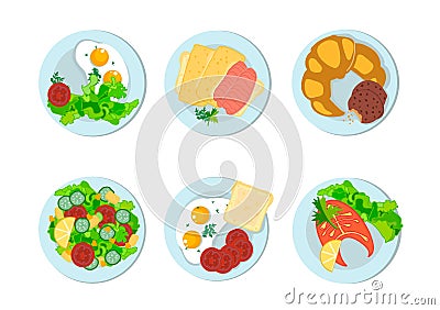 Breakfast different peoples of the world. Vector Illustration