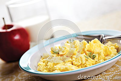 Breakfast eggs milk Stock Photo