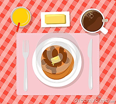 Breakfast flat illustration Vector Illustration