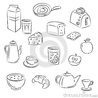 Breakfast food Vector Illustration