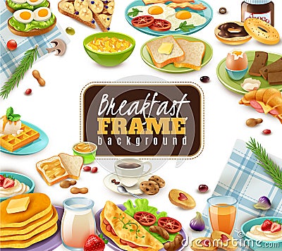 Breakfast Frame Background Vector Illustration