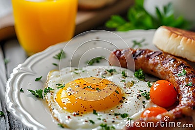 Breakfast: Fried eggs Stock Photo