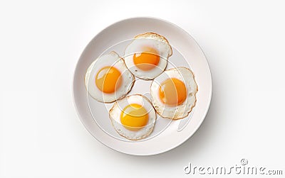 Breakfast fried eggs Isolated on white background Stock Photo