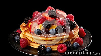 breakfast fruit pancake food Cartoon Illustration