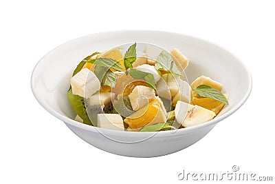 Breakfast. Fruit salad with banana and avocado Stock Photo