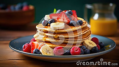 breakfast healthy pancake food Cartoon Illustration