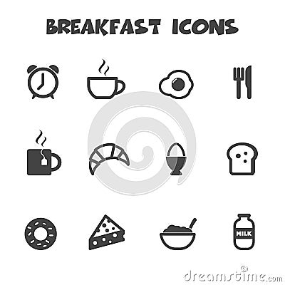 Breakfast icons Vector Illustration