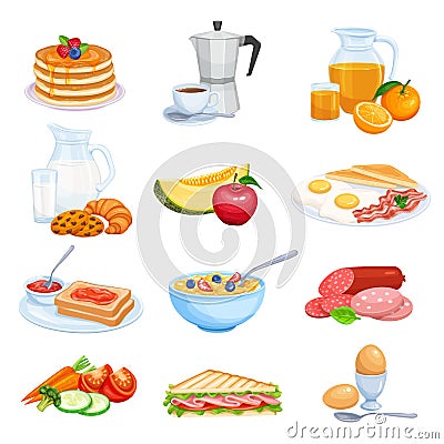 Breakfast icons Vector Illustration