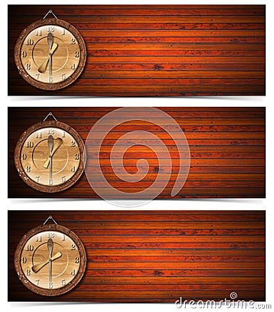 Breakfast Lunch Dinner Headers Clock Stock Photo