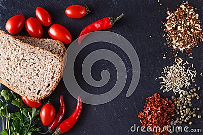 Breakfast menu recipe with spices Stock Photo