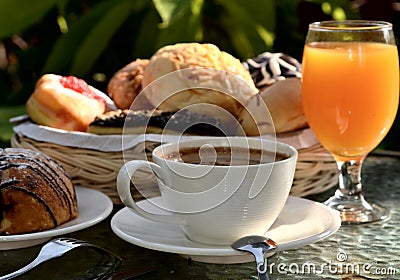 Breakfast menu in a warm morning light. Stock Photo