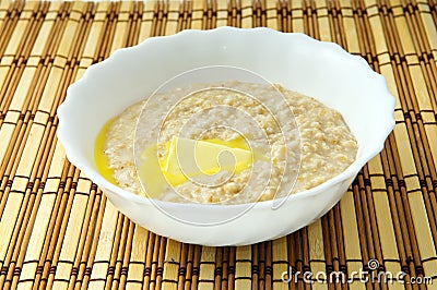 Breakfast oatmeal porridge Stock Photo