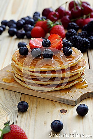 Pancake Berries Strawberry Stock Photo