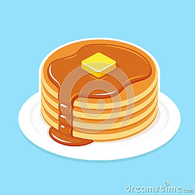 Breakfast pancakes illustration Vector Illustration