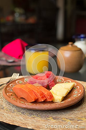 Breakfast at Quinta Don Jose Stock Photo