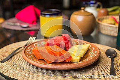 Breakfast at Quinta Don Jose Stock Photo