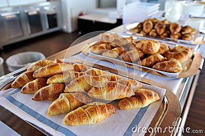 Fresh homemade croissants Stock Photo