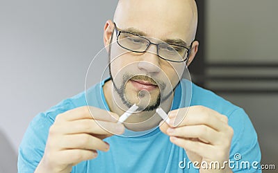 Breaking bad habit Stock Photo