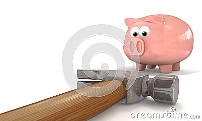 Breaking the Bank Stock Photo