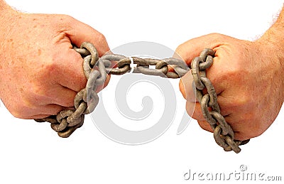 Breaking chains Stock Photo