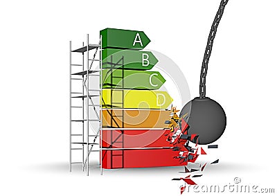 Breaking down bad insulated things Cartoon Illustration