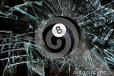 Breaking Eight Ball. Stock Photo