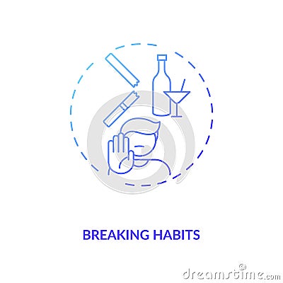Breaking habits concept icon Vector Illustration