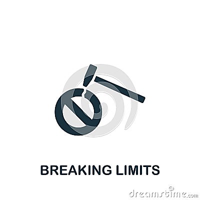 Breaking limits icon. Monochrome simple sign from performance collection. Breaking limits icon for logo, templates, web Vector Illustration
