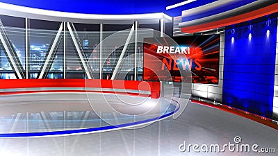 Breaking Live News Background With Studio Cityscape Stock Footage Video Of Cyberspace Look